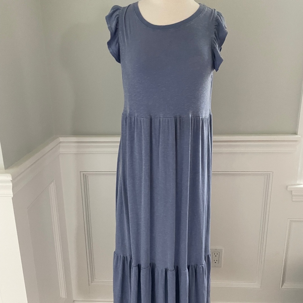 ANTHROPOLOGIE SUNDRY TIERED MAXI DRESS WITH RUFFLE DETAIL SIZE 2!